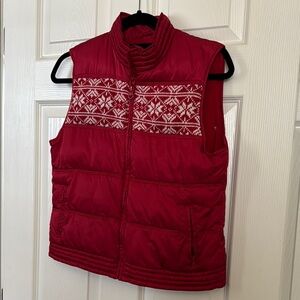 Red Snowflake Puffer Vest